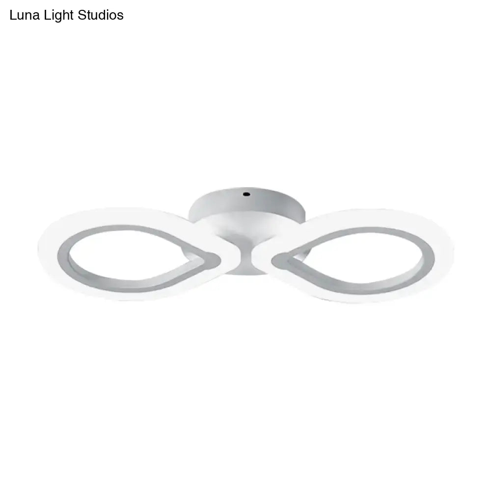 Modern white interlocking ring led wall light fixture bedroom simple design