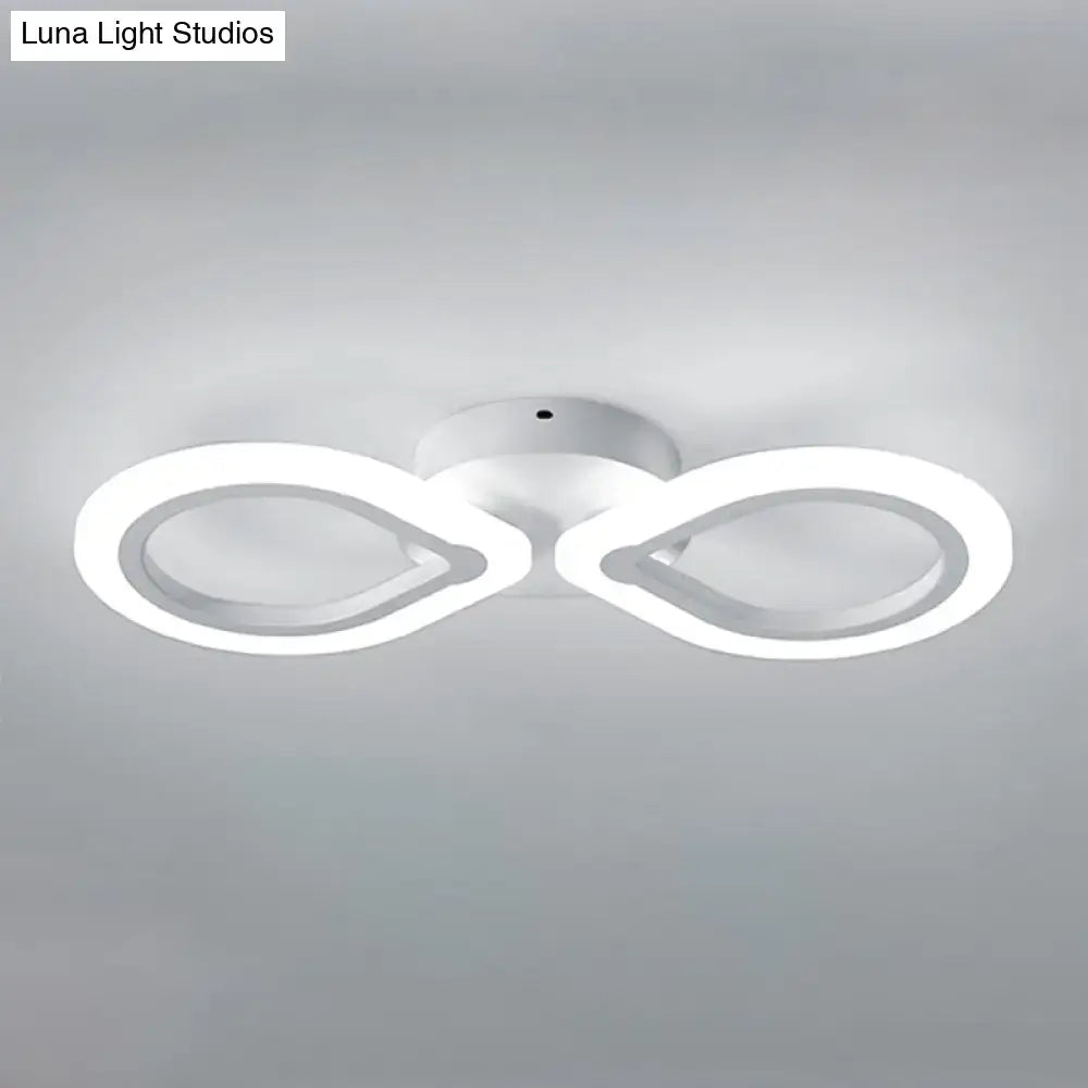 Modern white interlocking ring led wall light fixture bedroom simple design