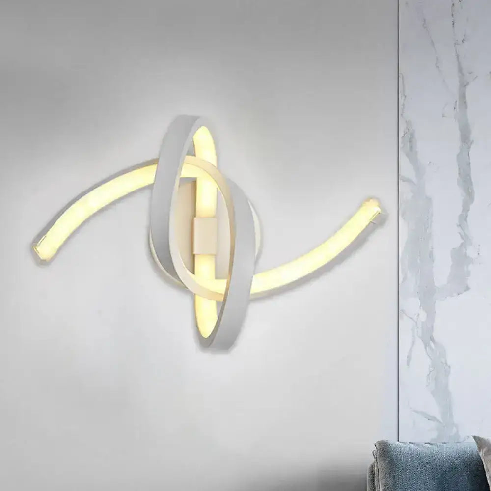 DecorBites™ Modern Metallic LED Knotted Linear Wall Sconce Light - White Wall Mounted Lighting