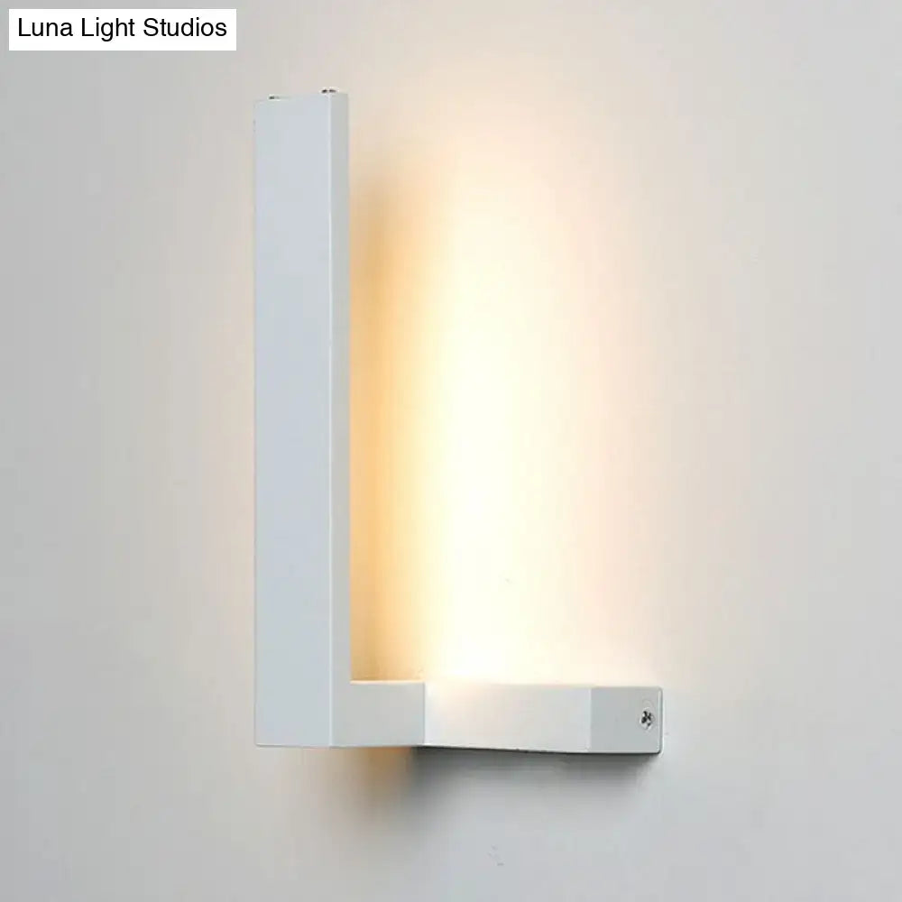 Modern white l-shaped led wall sconce living room geometric light
