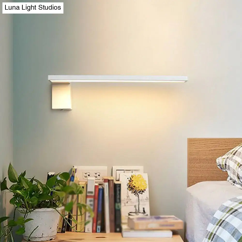 Modern white l-shaped led wall sconce living room geometric light