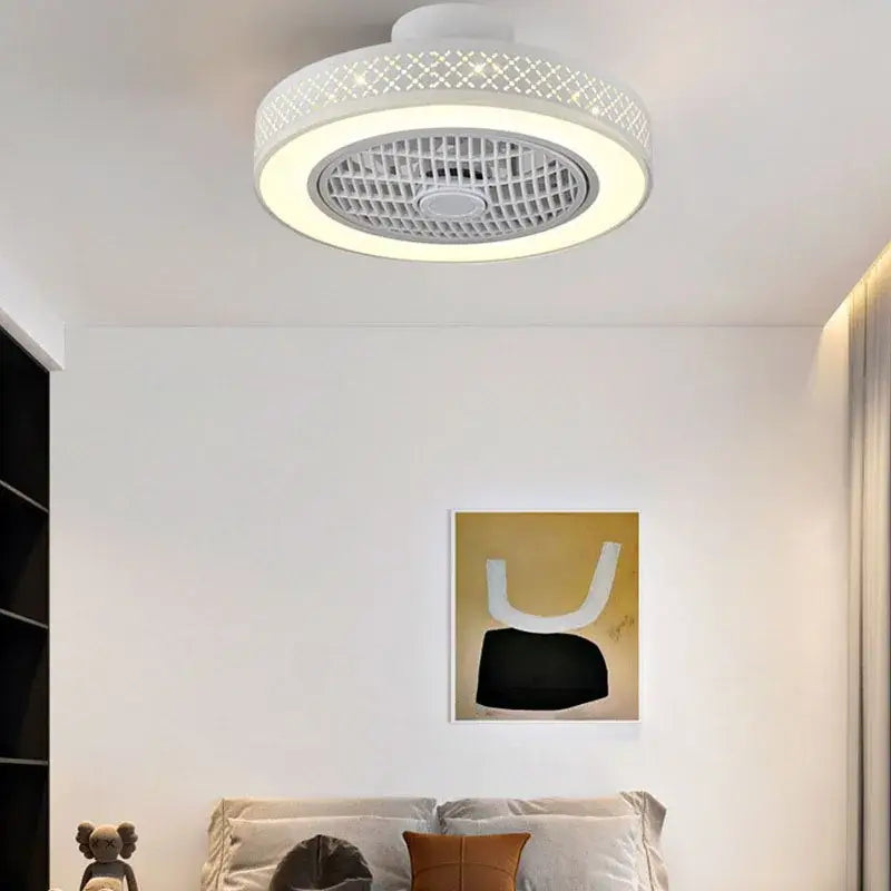 DecorBites™ Bedroom LED Ceiling Fan Light with Remote Control - Small, Modern Chandelier