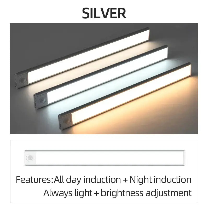 DecorBites™ 50cm Ultra-Thin LED Motion Sensor Cabinet Light for Kitchen, Bedroom, Closet