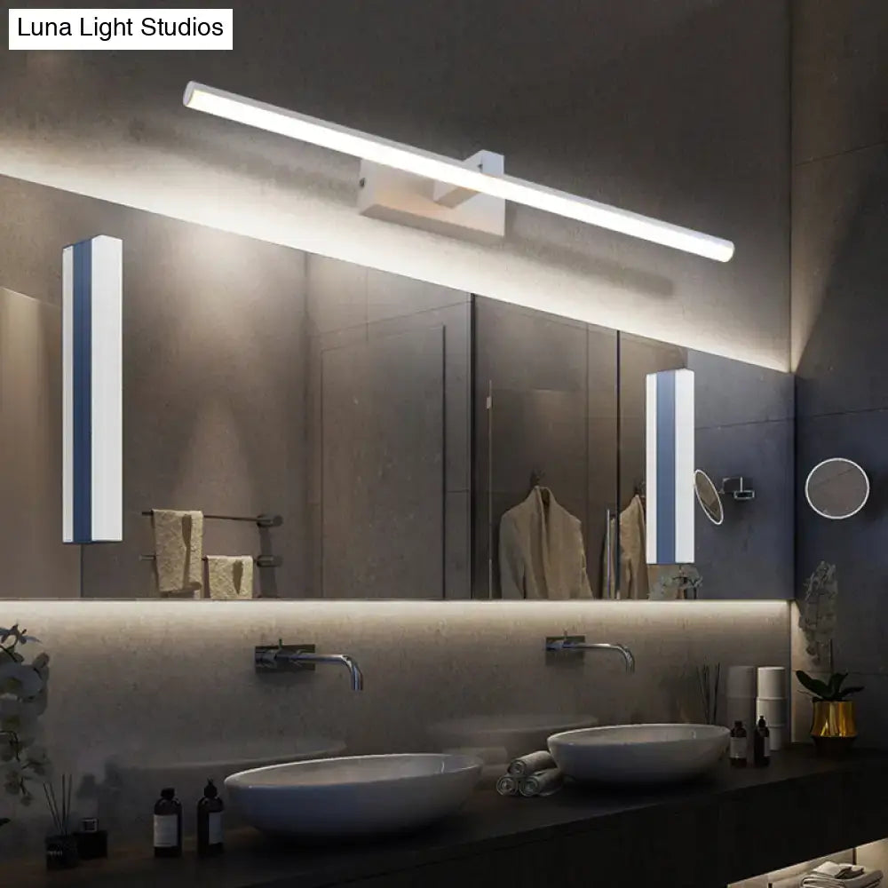 Modern white linear led wall sconce bathroom mirror light
