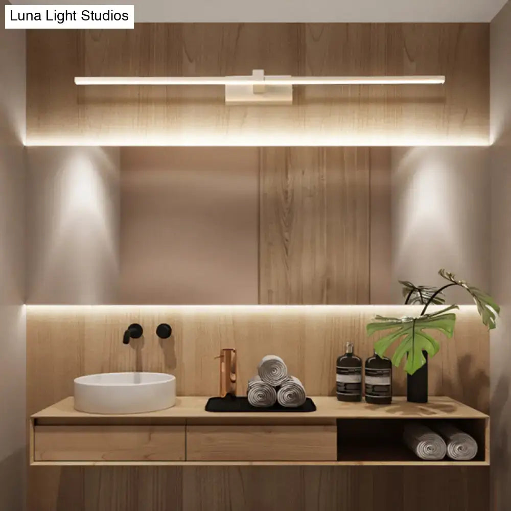 Modern white linear led wall sconce bathroom mirror light