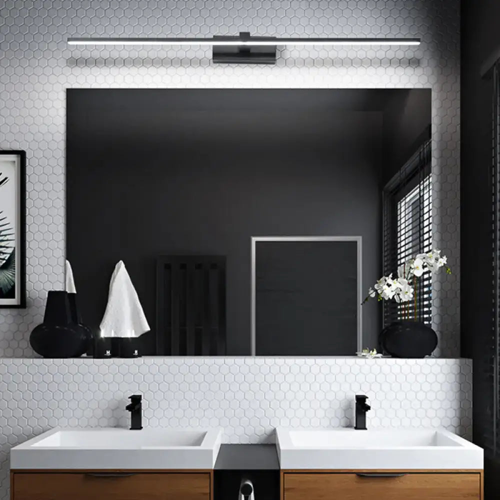 Modern white linear led wall sconce bathroom mirror light