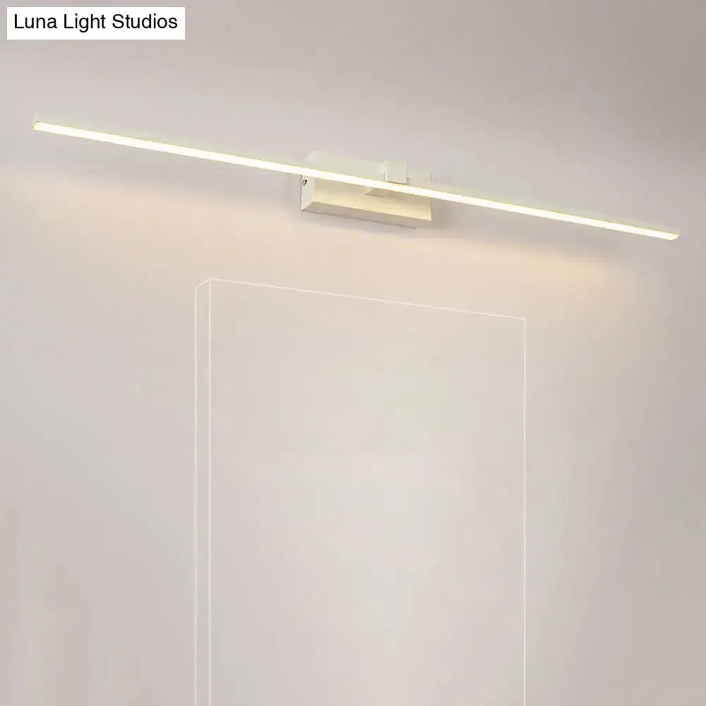 Modern white linear led wall sconce bathroom mirror light
