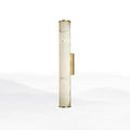 DecorBites™ Sleek Marble Tube LED Sconce Light: Simplicity White & Brass Wall Lamp for Living Room
