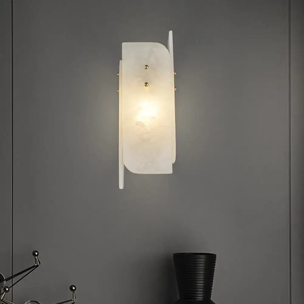 Modern white marble corner wall lamp bedroom gold accents 110v-120v