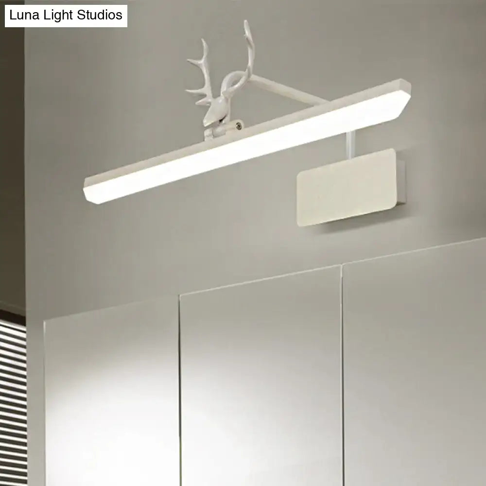 Modern white metal antler vanity wall lamp for bathroom