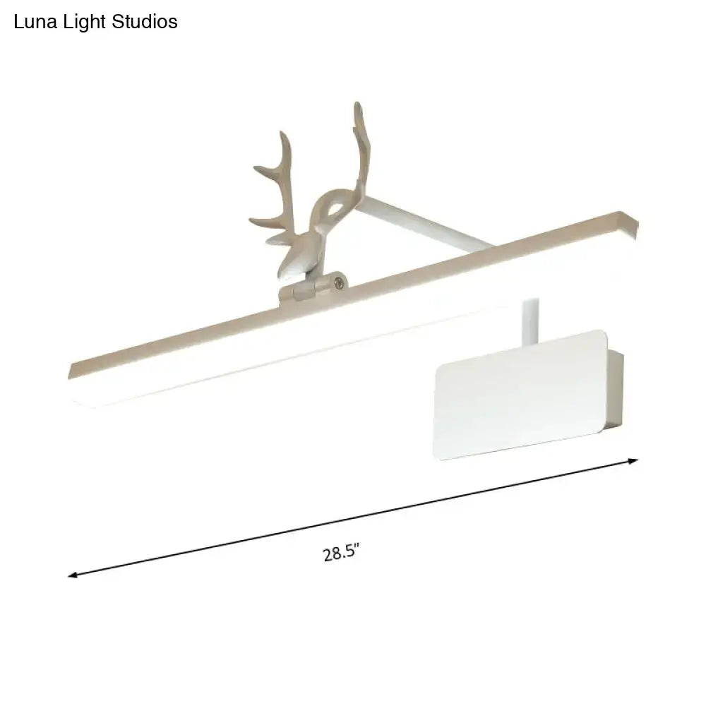 Modern white metal antler vanity wall lamp for bathroom