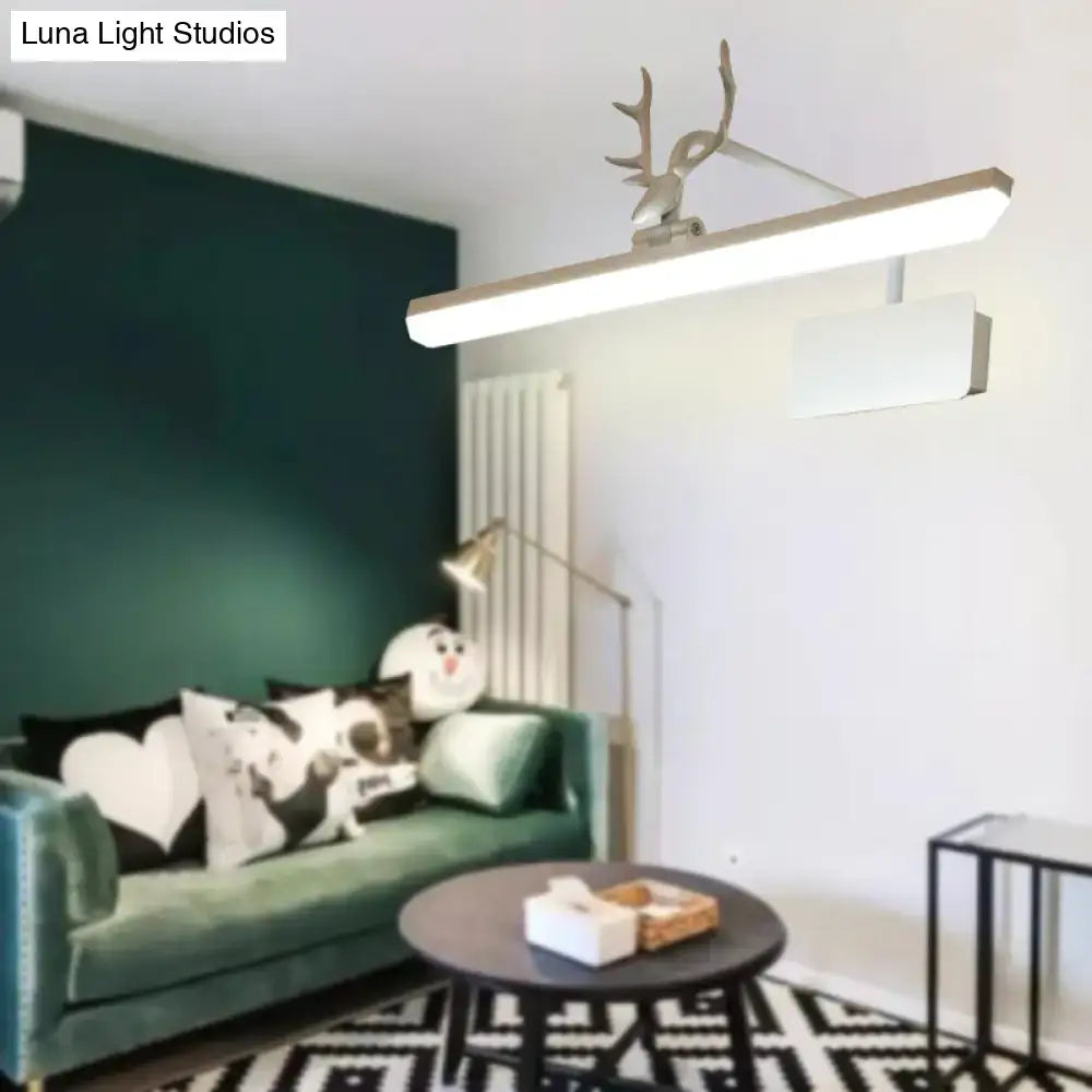 Modern white metal antler vanity wall lamp for bathroom