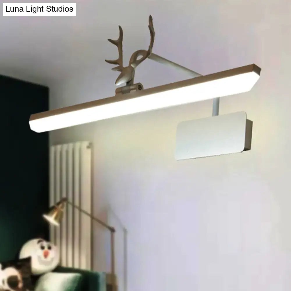 Modern white metal antler vanity wall lamp for bathroom