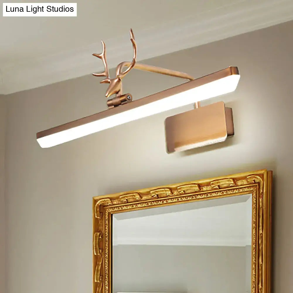 Modern white metal antler vanity wall lamp for bathroom