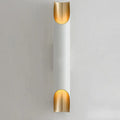 Modern white metal fixture wall sconce with gold accents living room