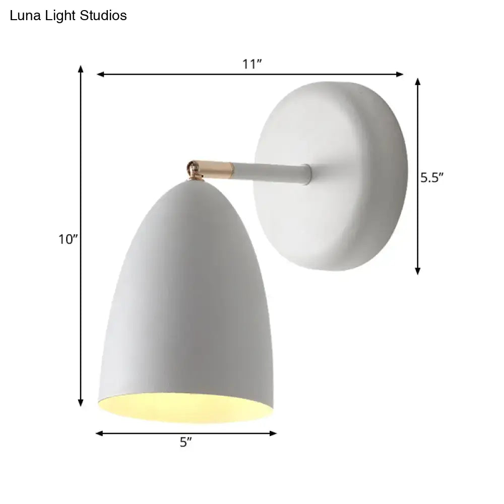 Modern white metal shade wall lighting bedroom reading lamp