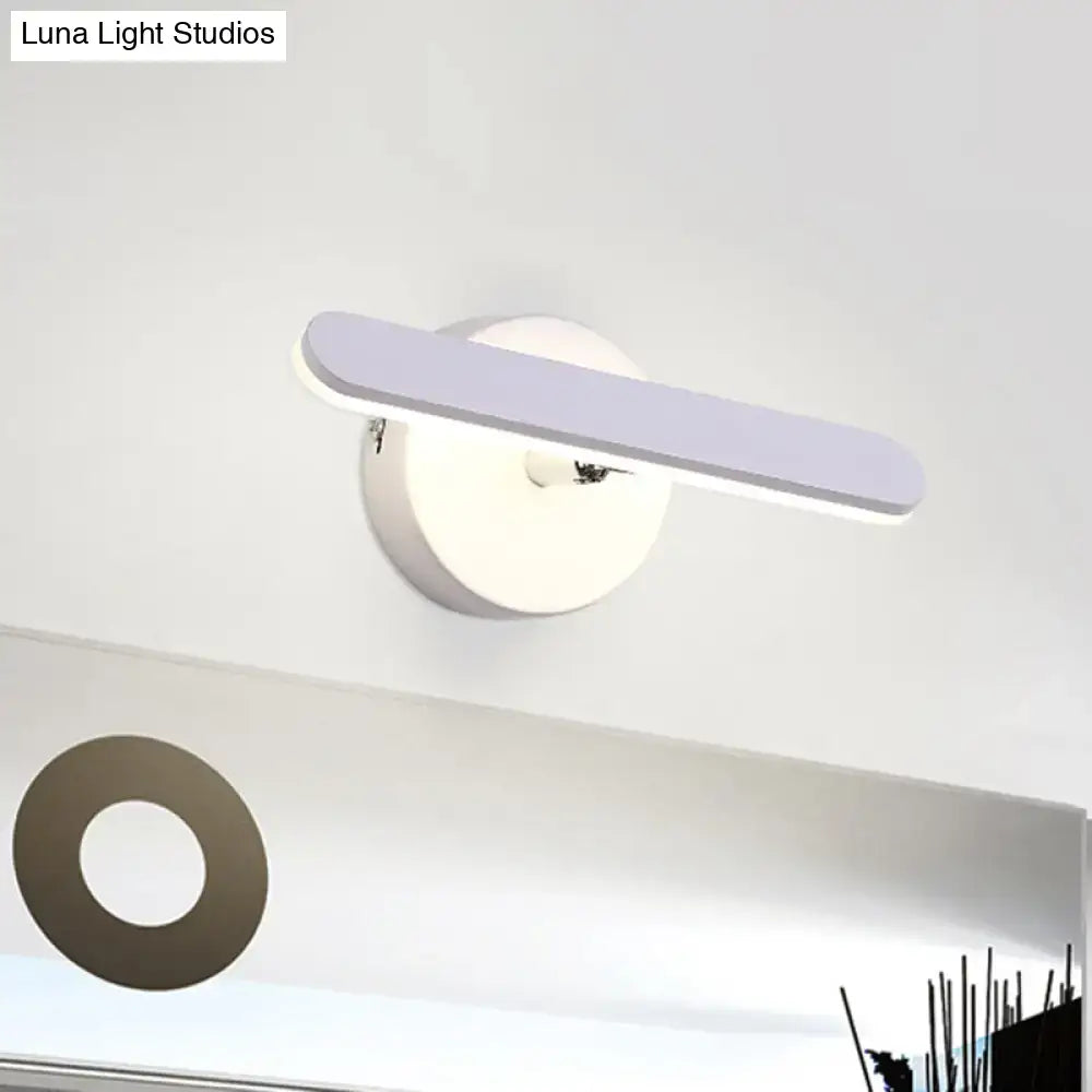 Modern white minimalist led wall light for bathroom natural warm light