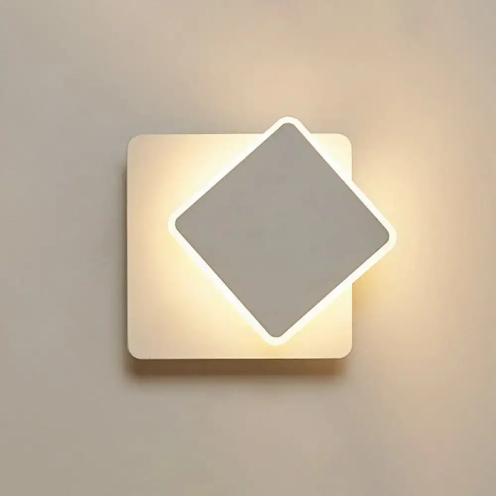 Modern white nordic led wall lamp bedroom shaded acrylic light 110v-120v
