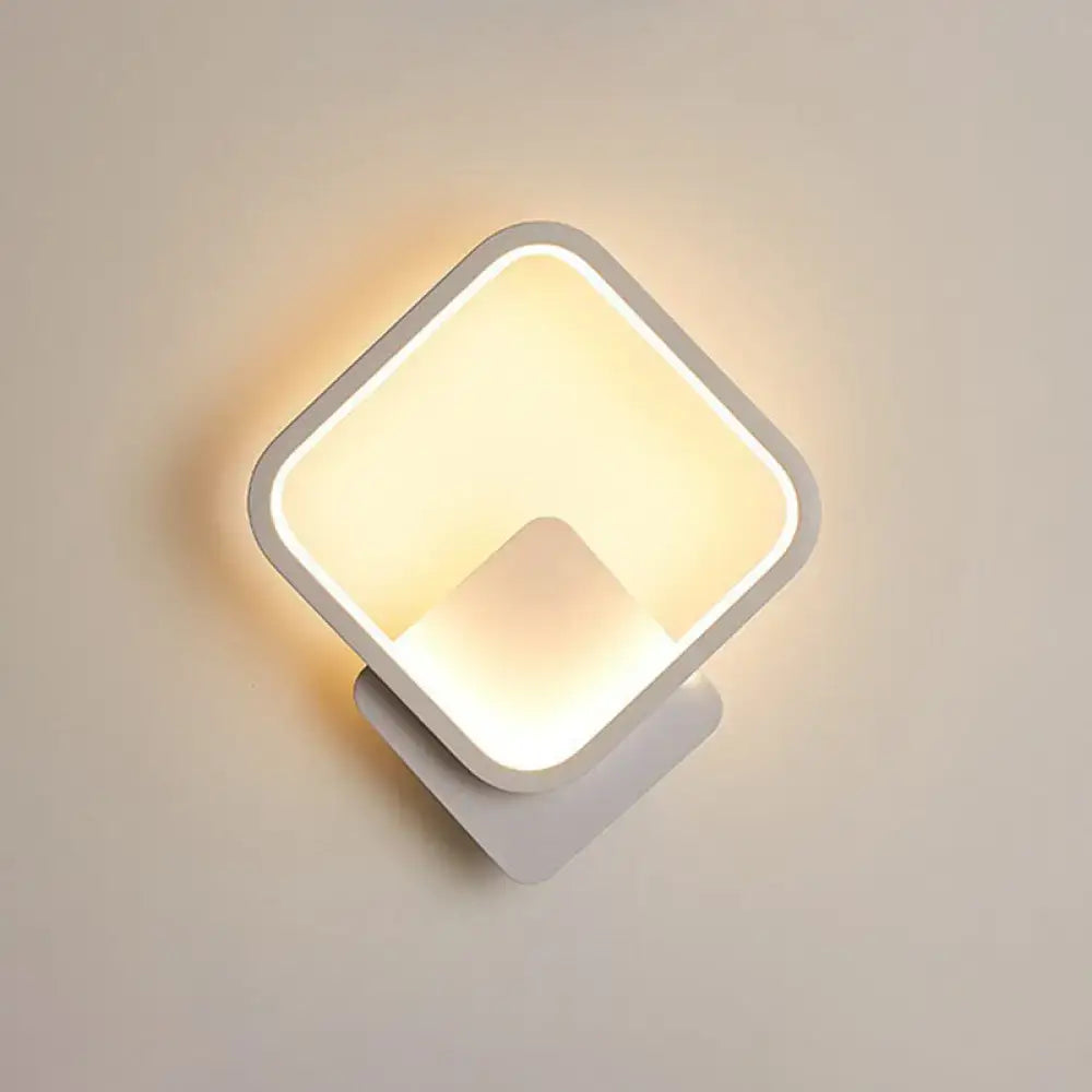 Modern white nordic led wall lamp bedroom shaded acrylic light 110v-120v