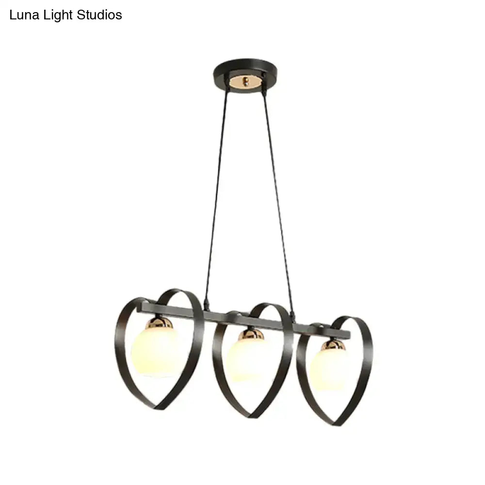 Modern white opal glass island chandelier dining room 3 lights