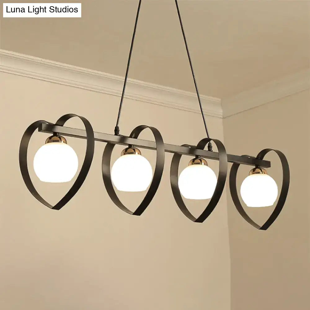 Modern white opal glass island chandelier dining room 3 lights