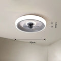 Modern white & orange circular ceiling fan light for bedroom
