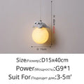 Modern white panda bear bedroom wall lamp living room pendant light