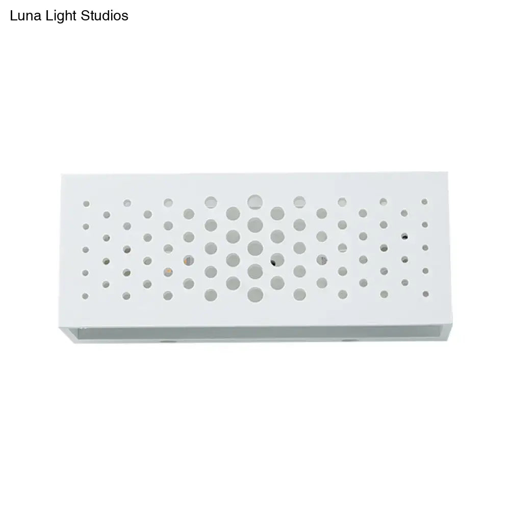 Modern white perforated rectangle wall sconce bedroom wall light