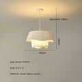 DecorBites™ Creamy Style E27 Chandelier Bedroom Pendant Lights: Minimalist White Fabric LED Lamps