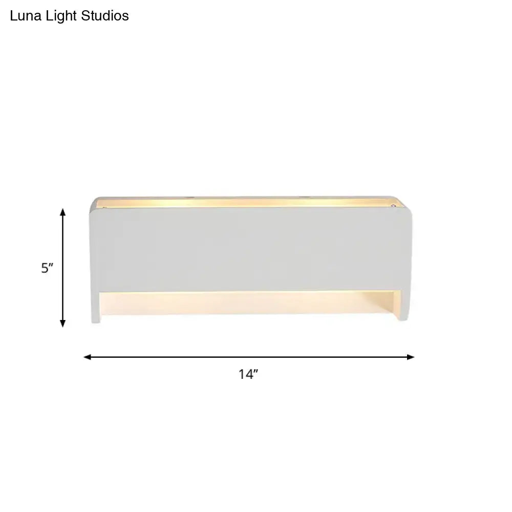 Modern white rectangle gypsum shade wall sconce – bedroom led light