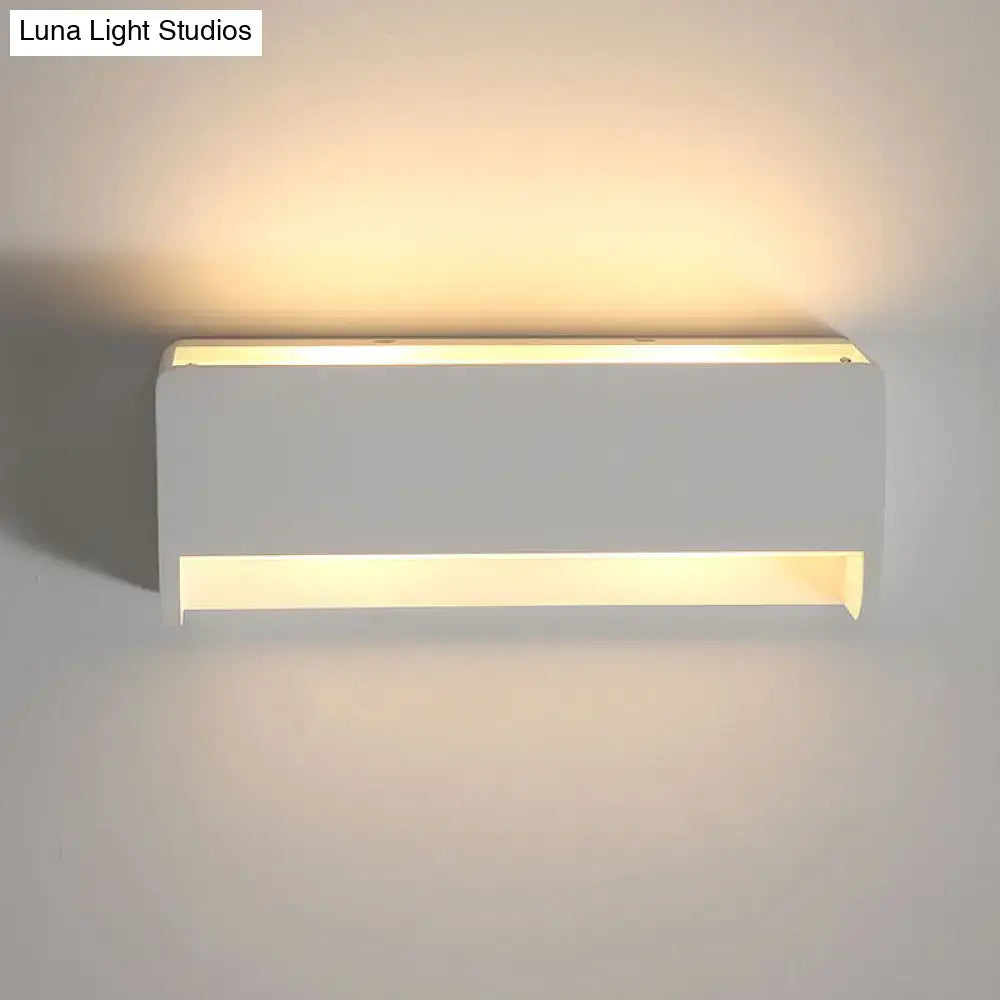 Modern white rectangle gypsum shade wall sconce – bedroom led light
