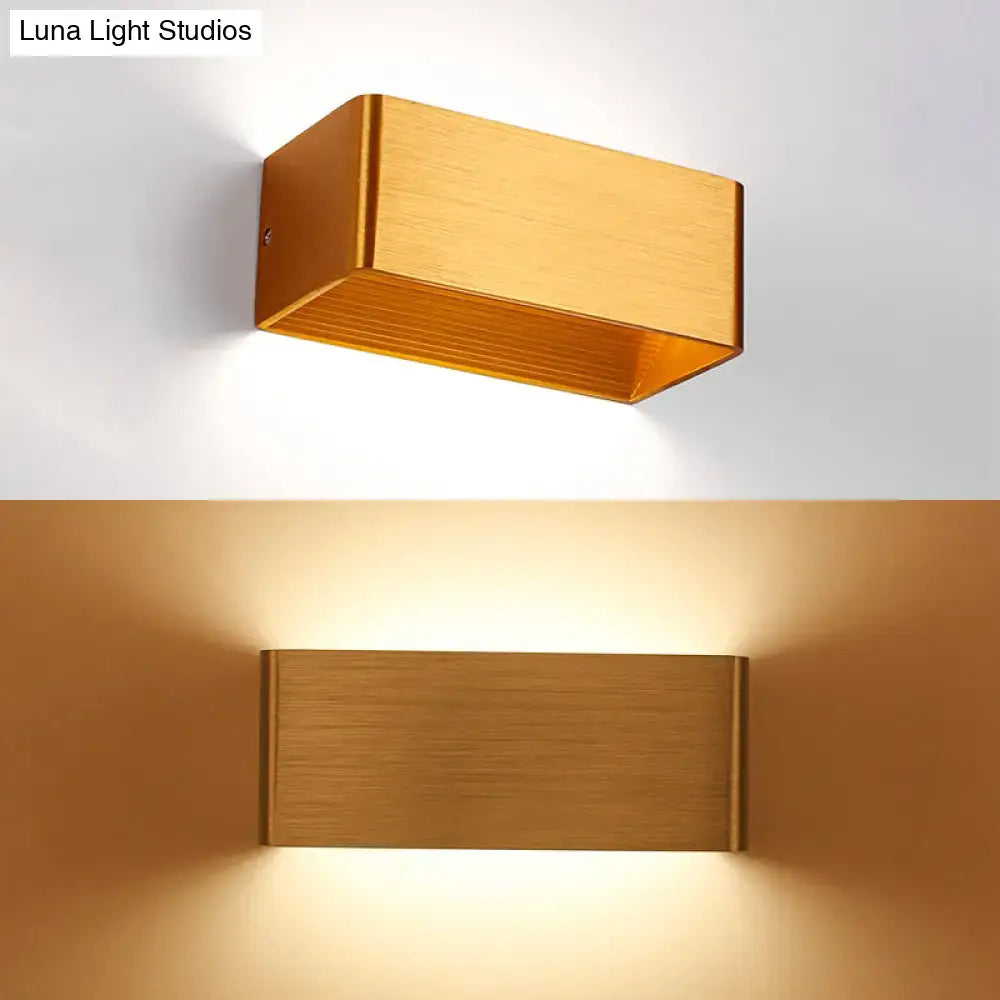 Modern white rectangular wall lamp – bedroom warm white sconce