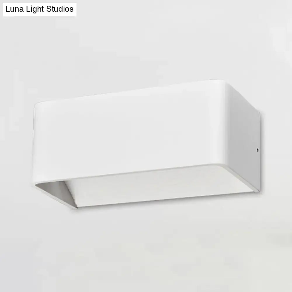 Modern white rectangular wall lamp – bedroom warm white sconce