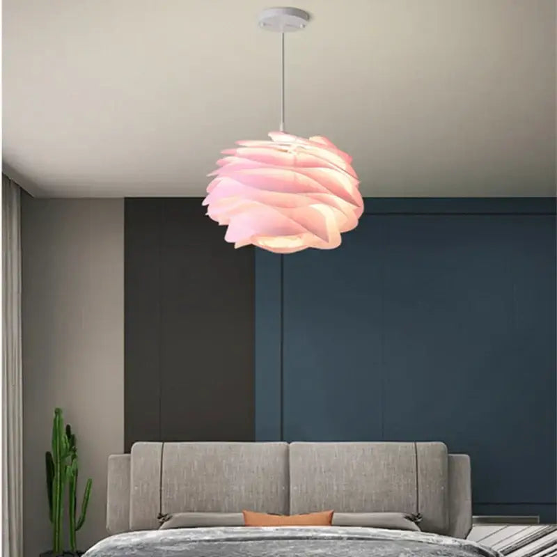 Modern white rose flower pendant lights for bedroom living room