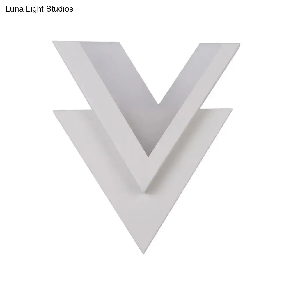 Modern white v-neck flush mount wall light bedroom led sconce