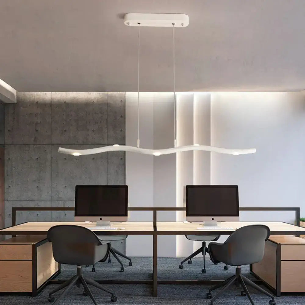 DecorBites™ White Wave Island Lighting Fixture with 5/7 Simple Style Heads, Warm/White Light