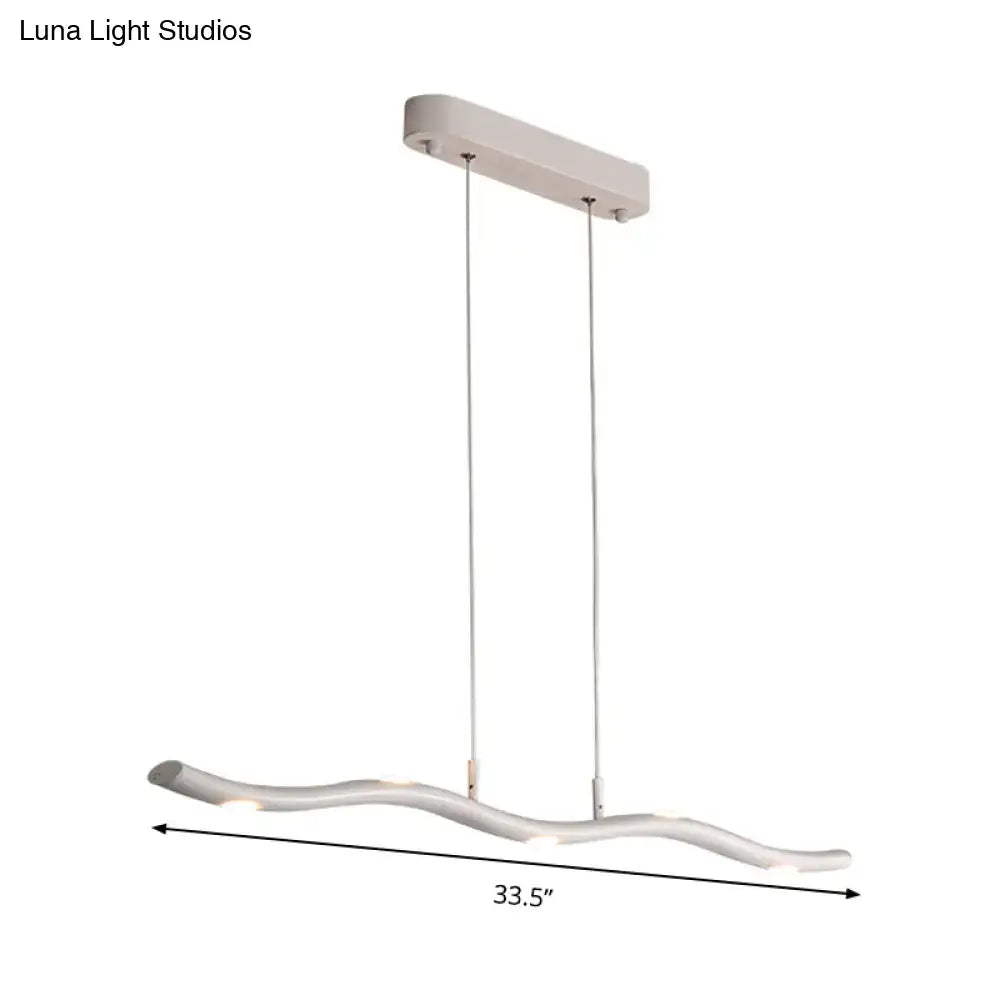 DecorBites™ White Wave Island Lighting Fixture with 5/7 Simple Style Heads, Warm/White Light