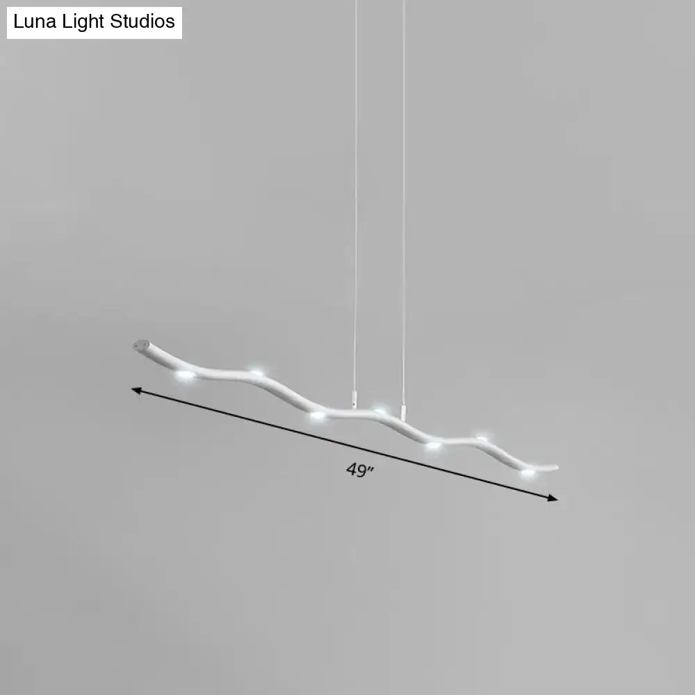 DecorBites™ White Wave Island Lighting Fixture with 5/7 Simple Style Heads, Warm/White Light