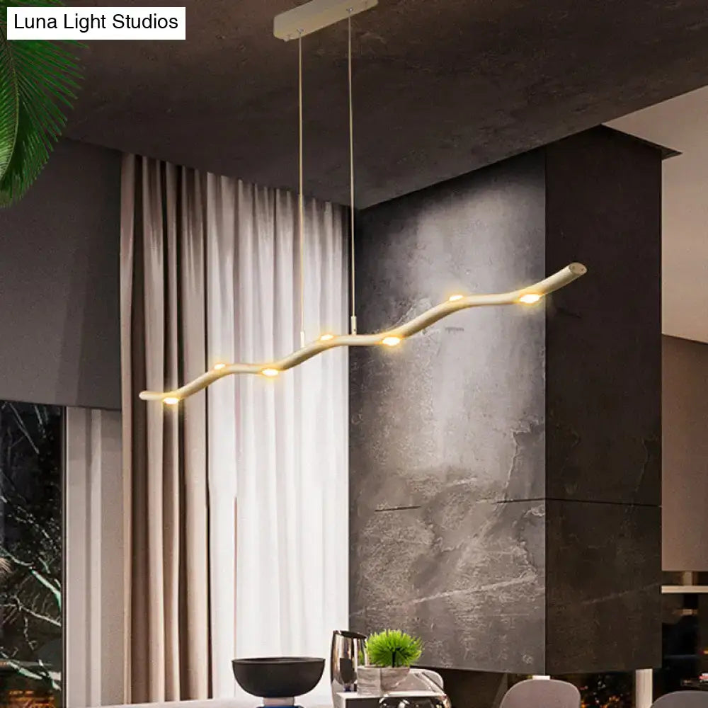 DecorBites™ White Wave Island Lighting Fixture with 5/7 Simple Style Heads, Warm/White Light