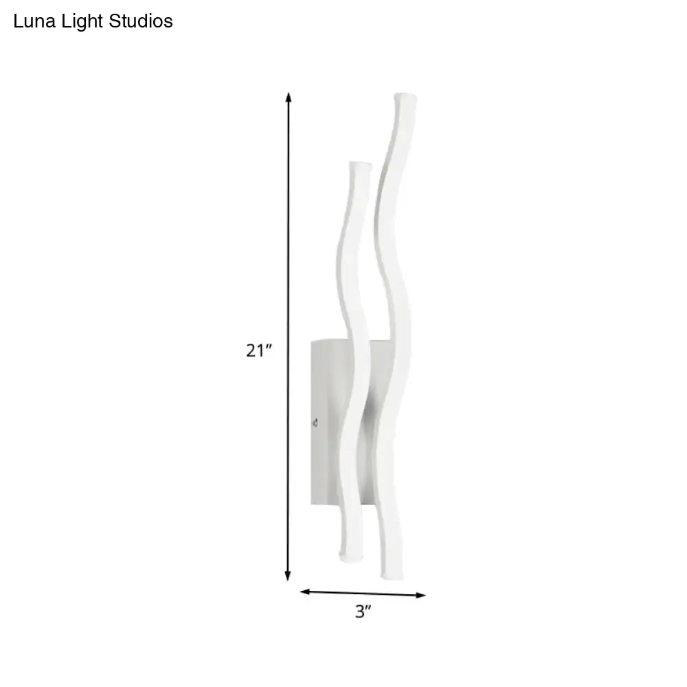 Modern white waving acrylic wall lamp fixture – living room led