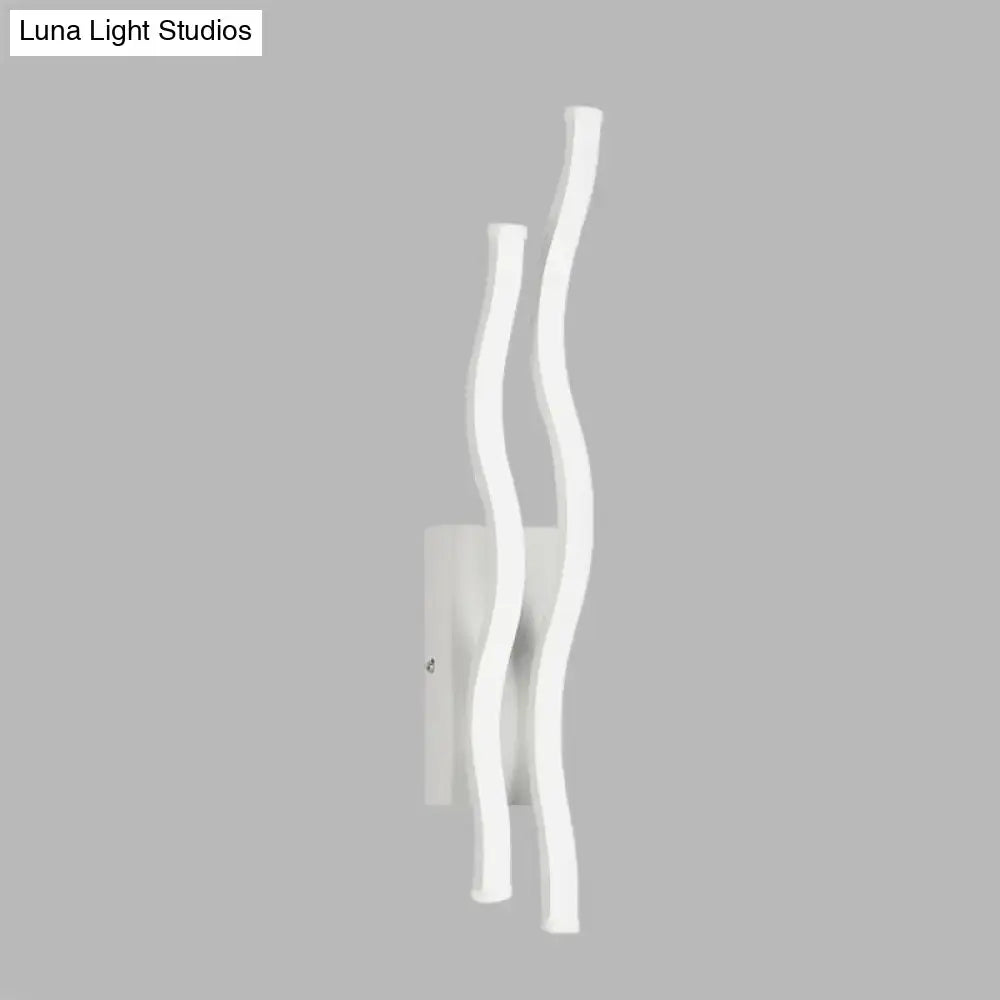 Modern white waving acrylic wall lamp fixture – living room led