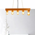 DecorBites™ Modern Wood Bubble Hanging Ceiling Light with 5 Beige Heads – Ideal for Dining Room