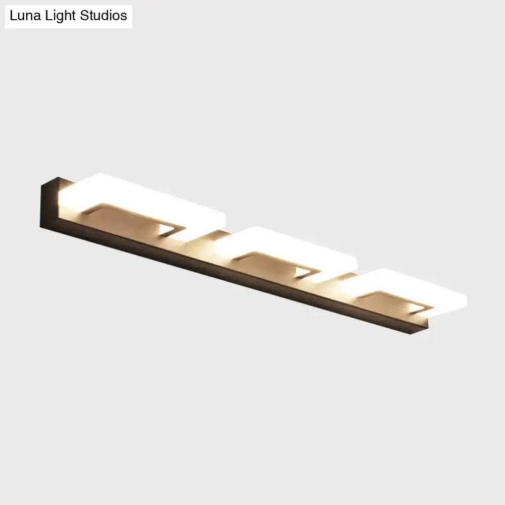 Modern wood acrylic rectangle vanity sconce bathroom wall lighting