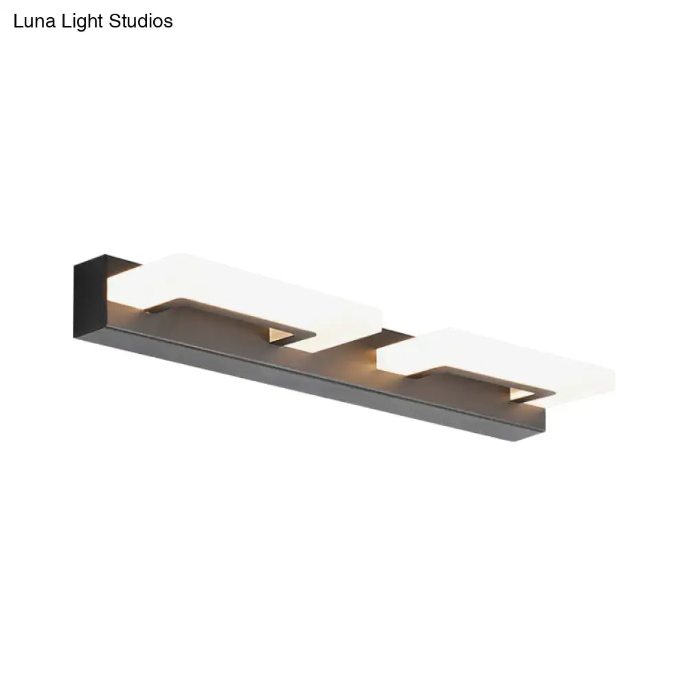 Modern wood acrylic rectangle vanity sconce bathroom wall lighting