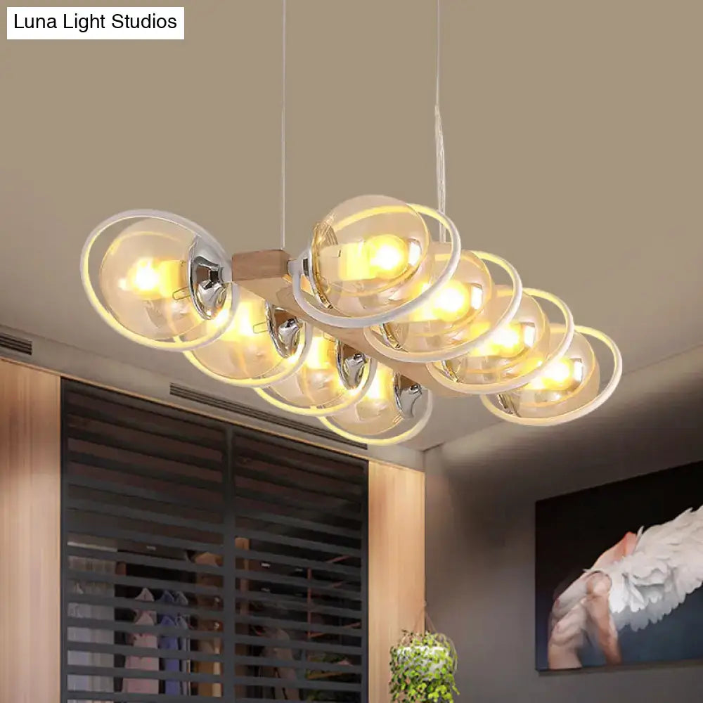 DecorBites™ Modern Glass Hanging Light Fixture - Cognac Bubble Shade Island Lighting