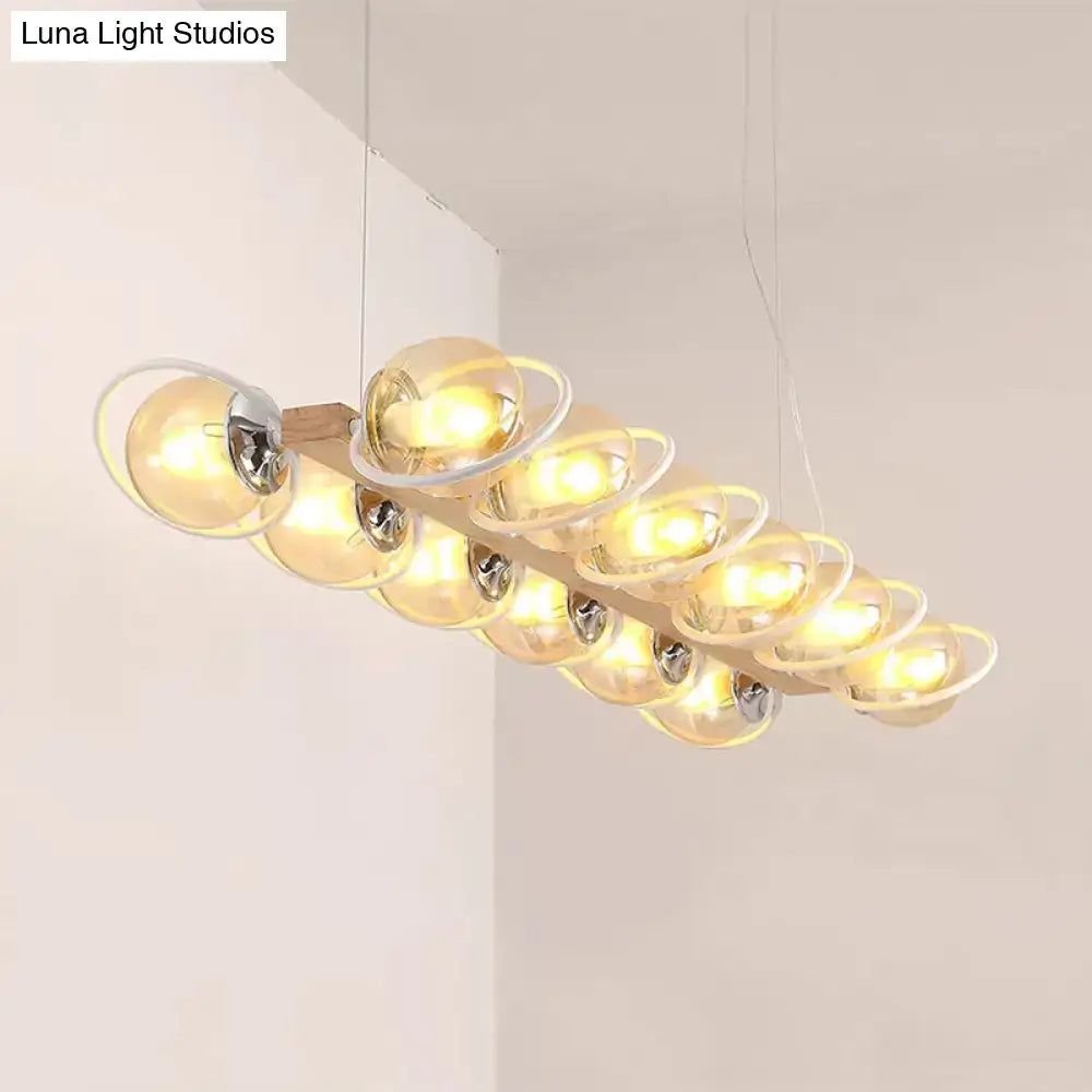 DecorBites™ Modern Glass Hanging Light Fixture - Cognac Bubble Shade Island Lighting