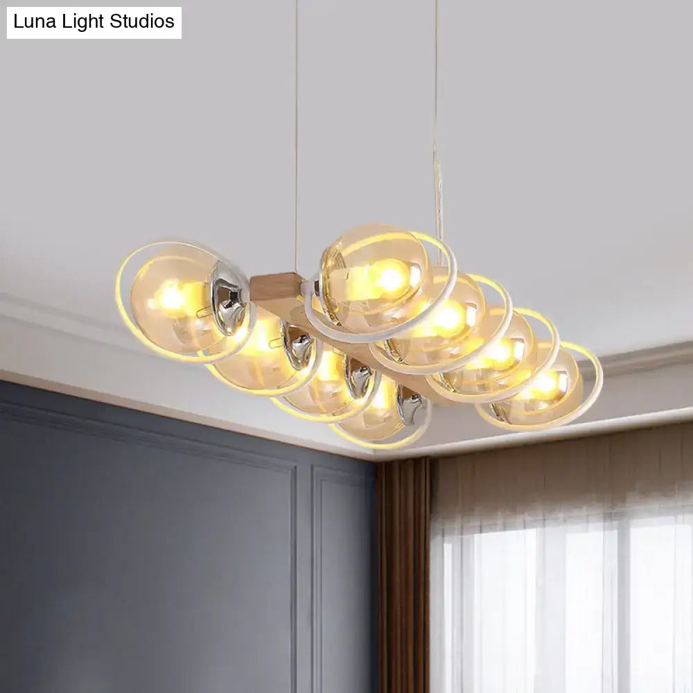 DecorBites™ Modern Glass Hanging Light Fixture - Cognac Bubble Shade Island Lighting