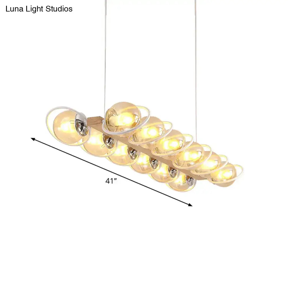 DecorBites™ Modern Glass Hanging Light Fixture - Cognac Bubble Shade Island Lighting