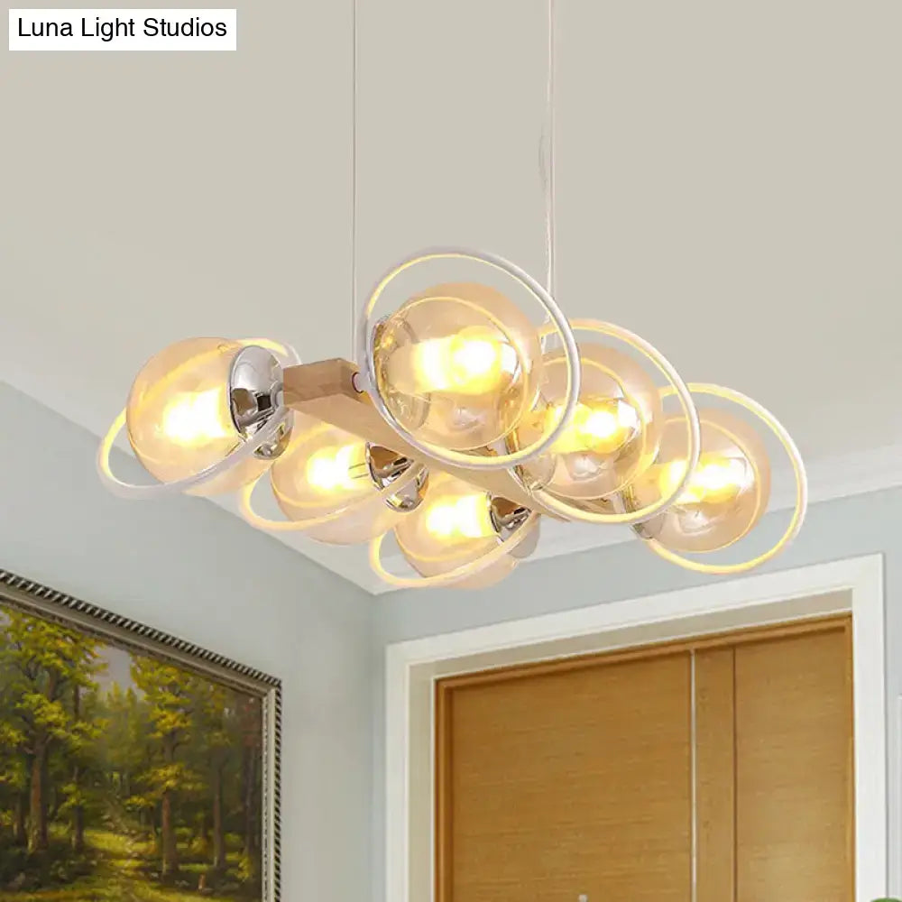 DecorBites™ Modern Glass Hanging Light Fixture - Cognac Bubble Shade Island Lighting