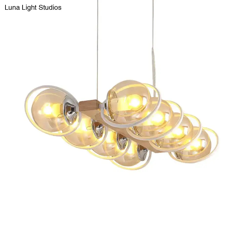 DecorBites™ Modern Glass Hanging Light Fixture - Cognac Bubble Shade Island Lighting